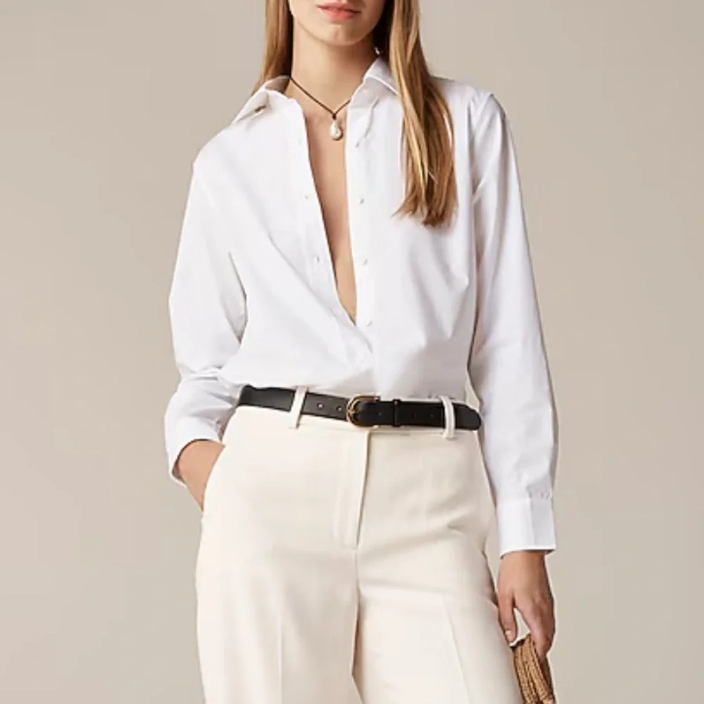 J crew white Jules classic-fit shirt in cotton poplin